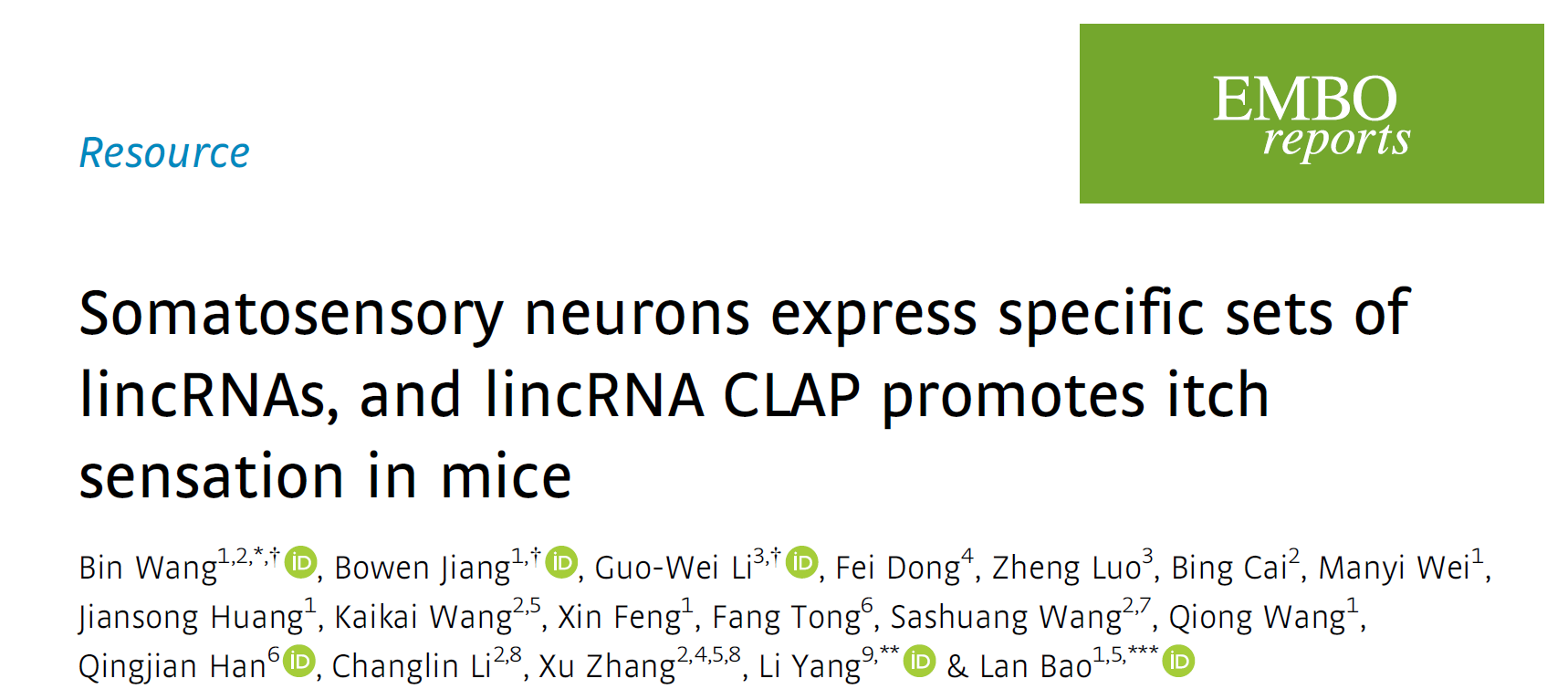 Somatosensory neurons express specific sets of lincRNAs, and lincRNA CLAP promot